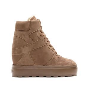 CASADEI Wedge Sole High-Top Sneakers Women Beige Boots